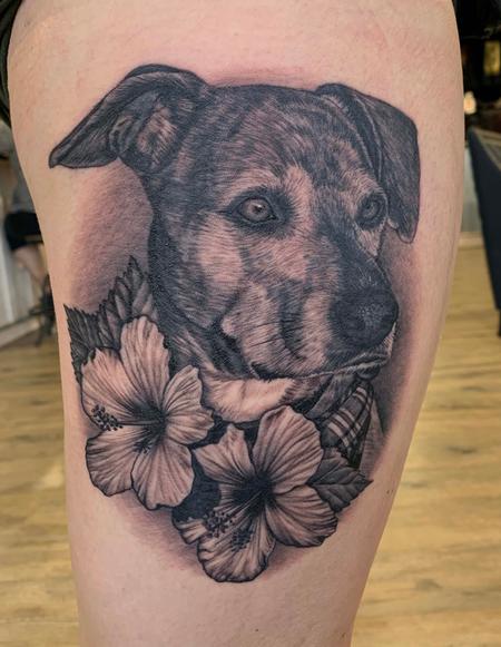 Pepper - Dog Portrait with Flowers
