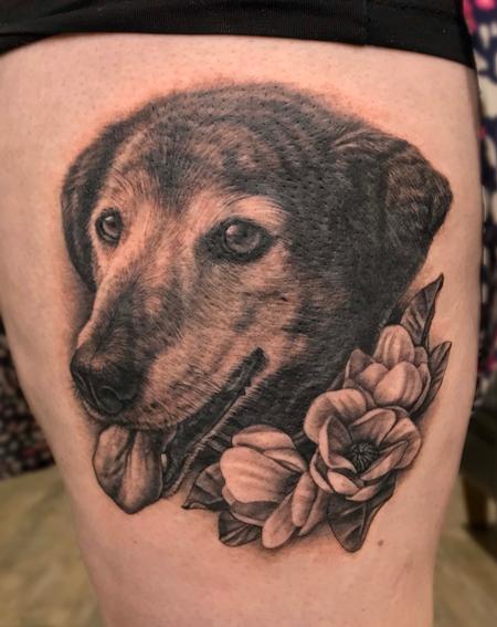 Pepper - Dog Portrait with Flowers