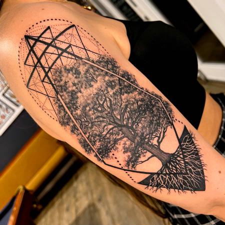 Tattoos - Geometric Tree Tattoo - 146111
