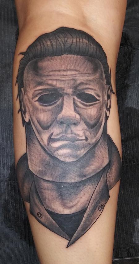 Mafioso Halloween Michael Myers 20 Tattoos Gothic Punk Horror Movie T  Shirt  Fearless Apparel