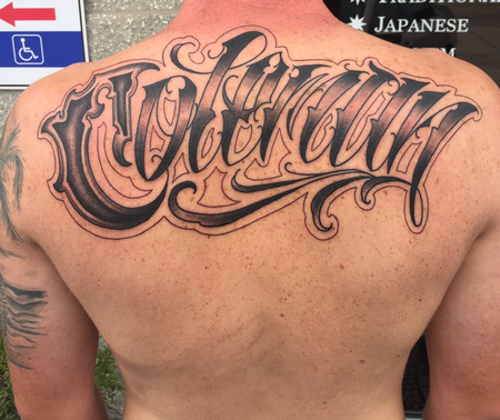 Skyler Del Drago - Lettering on shoulders