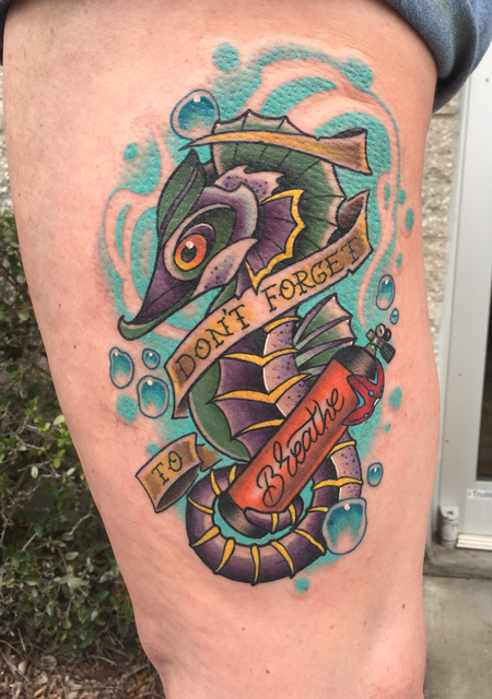 Skyler Del Drago - Seahorse Tattoo