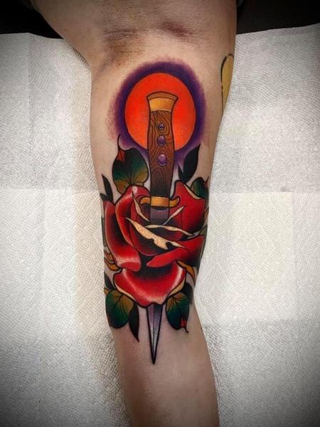 Tattoos - Rose with dagger - 144877