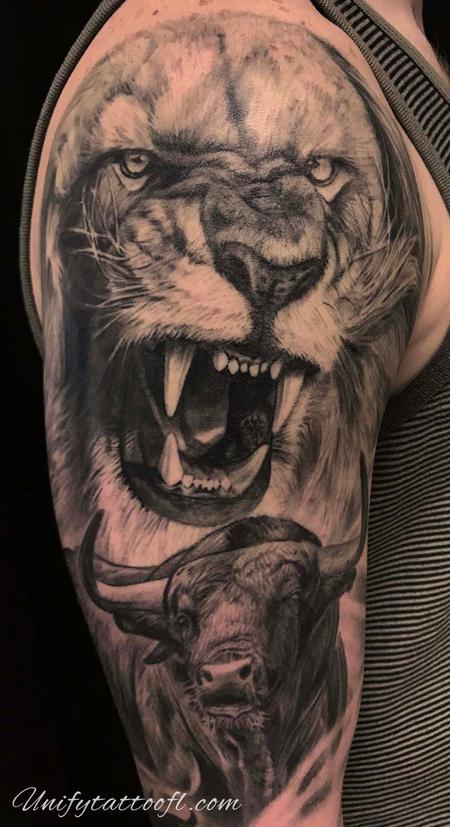 Tattoos - Lion & Bull - 134814