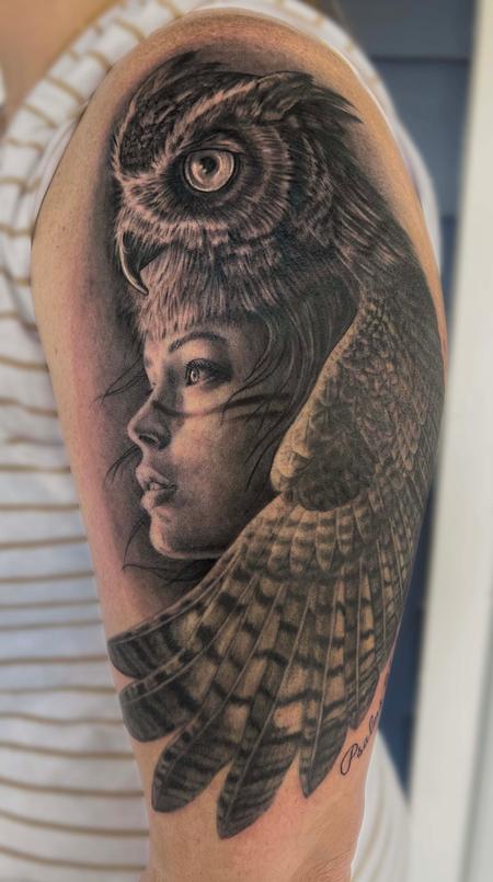 Tattoos - Woman with Owl - 146117