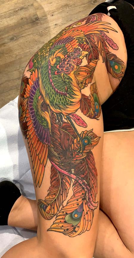 Tattoos - Colorful Phoenix Coverup - 146066