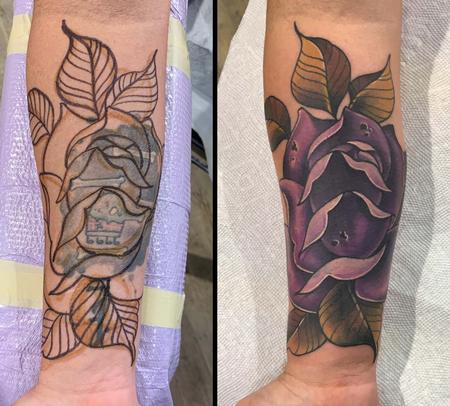 Tattoos - Purple Rose Coverup - 146072