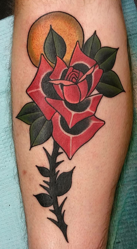 Drew Potts - Rose tattoo