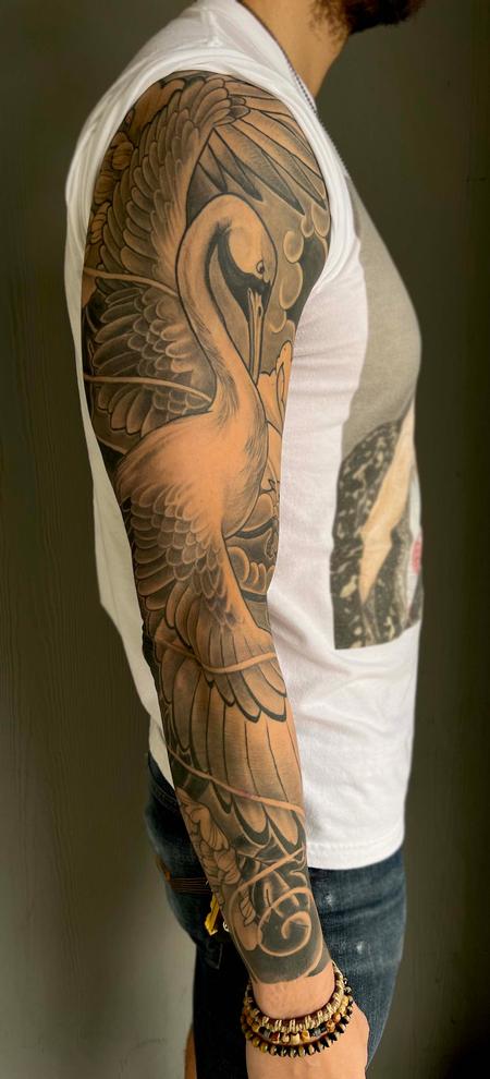 Bart Andrews - Swan Sleeve Tattoo