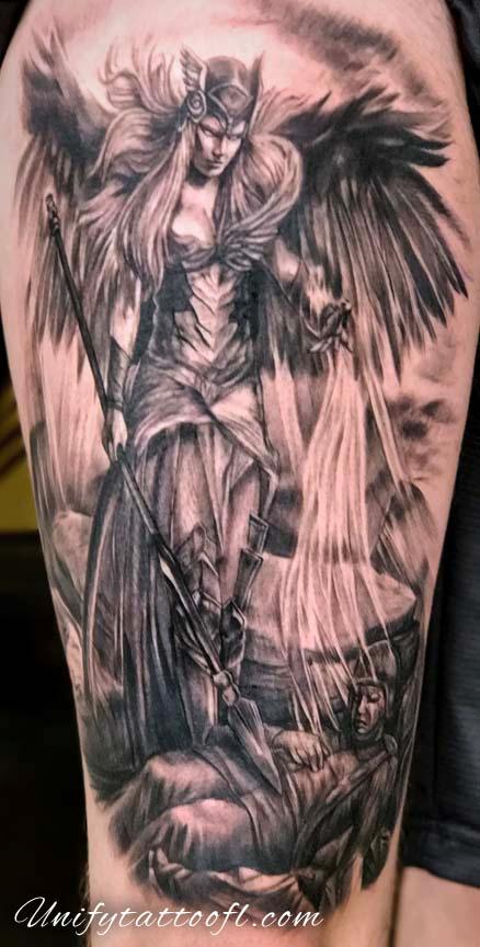 Tattoos - Valkyrie and Soldier Tattoo - 129394