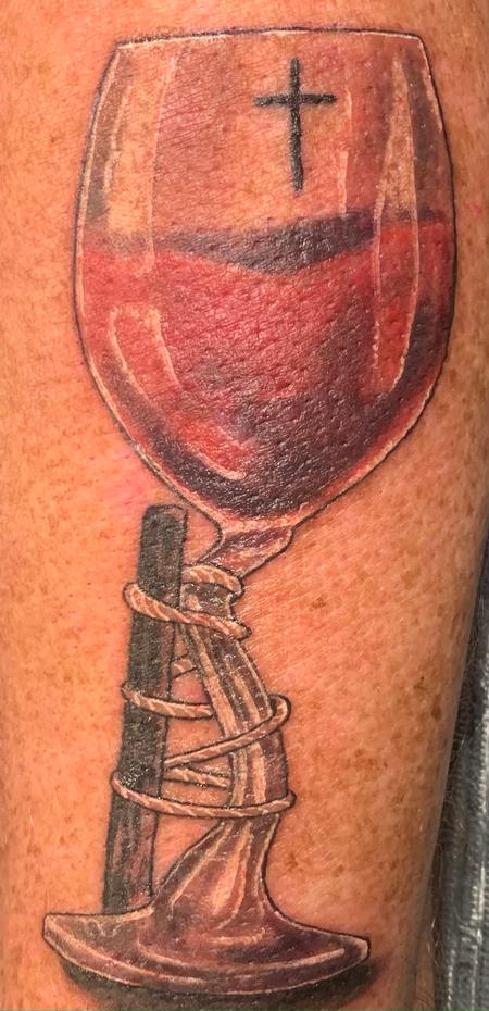 Edwardemar Bonilla - Wine glass tattoo