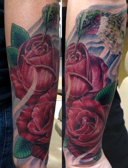 Tattoos - Hummingbird and Roses - 75944