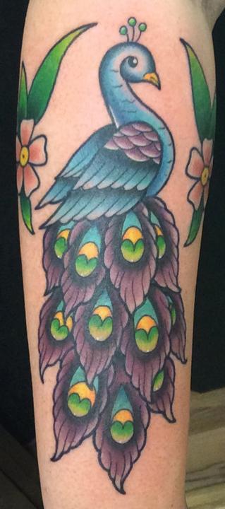 Skyler Del Drago - Peacock Tattoo